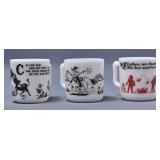 Vintage Hazel Atlas Milk Glass Mugs (3)