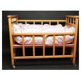 1950s Vintage Doll Crib With Wheels