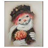 Ozz Franca Crying Sad Clown Original Acrylic