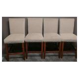 Beige Upholstered Bar Stools (4)