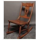 Oak Wood Vintage Rocking Chair
