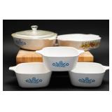 Corning Ware Dishes Blue Cornflower Design + (5)