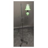 Cast Iron Uranium Glass Standing Floor Lamp