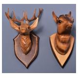 Black Forest Hand Carved Stag Head Wall Mount (2)