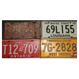 Vint. Out Of State & Canadian License Plates(4