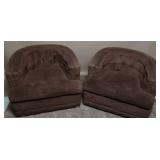 Kroehler Brown Barrel Retro Chairs (2)