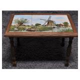 Antique Dutch Tile & Oak Table J.C from Hunnik
