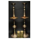 Korean Brass Candle Holders + (5)