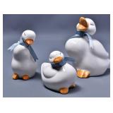 Porcelain Duck & Duckling Figurine Set (3)