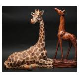 Giraffe Statues Resin & Wood (2)