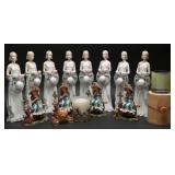 Lady & Girl Figurines + (15)