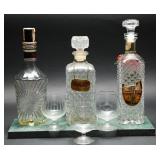 Trave Amaretto Whiskey Bottles & Glasses +(6)
