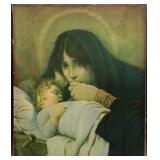 Grieving Weeping Mother Child Print by Hermann