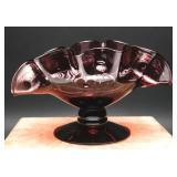 Bischoff Glass Kingstown Amethyst Crimped Bowl