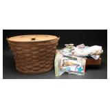 Longaberger Woven Storage Basket & Sewing Acc.