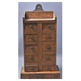 Vintage Wooden Hanging Organized Sewing Box