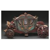 Painted Wooden Horse Drawn Coach Toy Light