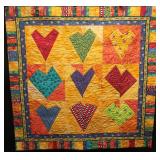 Colorful Heart Shaped Cotton Quilt