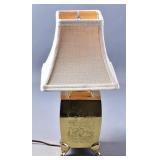 Brass Chinoiserie Footed Lamp