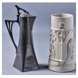 Albin Moller Liquor Jug & German Beer Stein (2)