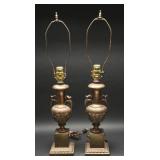 Vintage Brass Hollywood Regency Lamps (2)