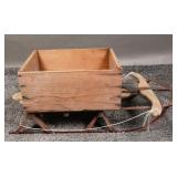 Vintage Sled With Box Crate Attached