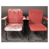 Retro Metal Folding Lawn Chairs (2)