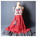 Handmade Vintage Tea Length Patchwork  Apron  M-L