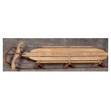 Vintage Wood & Metal Oak Speedaway Sled