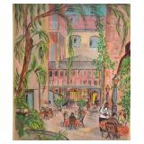 Framed Italian Cafe Oil On Canvas-Donna M. Oregenz