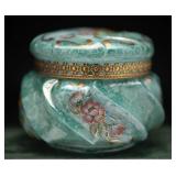 Fenton Ltd. Ed. Hand Painted Lidded Jar Anderson