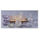 Depression Clear & Purple Glass Decor