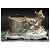 Goat Figurine Brass Double Candle Holder Art Deco