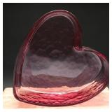 Pink Heart Opalescent Glass Bowl