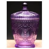Vintage Purple Depression Glass Biscuit Jar