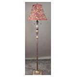 Vintage Burgundy Marble Two-Bulb Floor Lamp