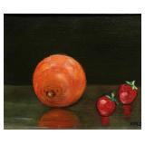 Framed Oil Painting Of Fruit By Alice W Smith