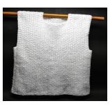 White Hand Crochet Broomstick Pull Over Vest