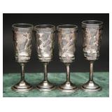 Sterling Silver Mexican Cordial Glass (4) 28.18g