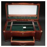 Wooden Cherry Stained Jewelry Box