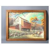 Framed Barn Country Paint By Numbers Acrylic Art