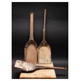 Primitive Metal Fireplace Ash Shovels (3)