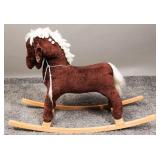 Vintage Brown Cloth Rocking Horse
