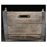 Vintage Rockview Farms Wood & Metal Milk Crate