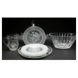 Avon Lead Crystal Hummingbird Dessert Plates+(10)