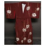 Brown Japanese Haori With Complementary Obi Belts