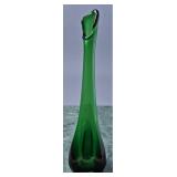 Vintage MCM Avocado Green Viking Glass Vase