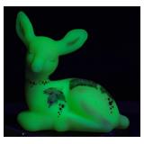 Fenton Burmese Glass Deer By D. Wright