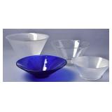 Large Ribbed Glass Bowl Set (4)