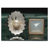 Art Deco Style Sterling Rings, Theda  Size 5 (2)